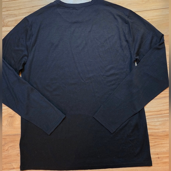 Quince Merino Wool Top Womens Size L Black Long Sleeve Base Layer Tee Shirt - Picture 4 of 6